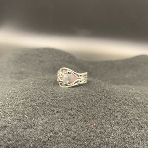 1902 Sterling Silver Demitasse “Lily” pattern pinky Spoon ring